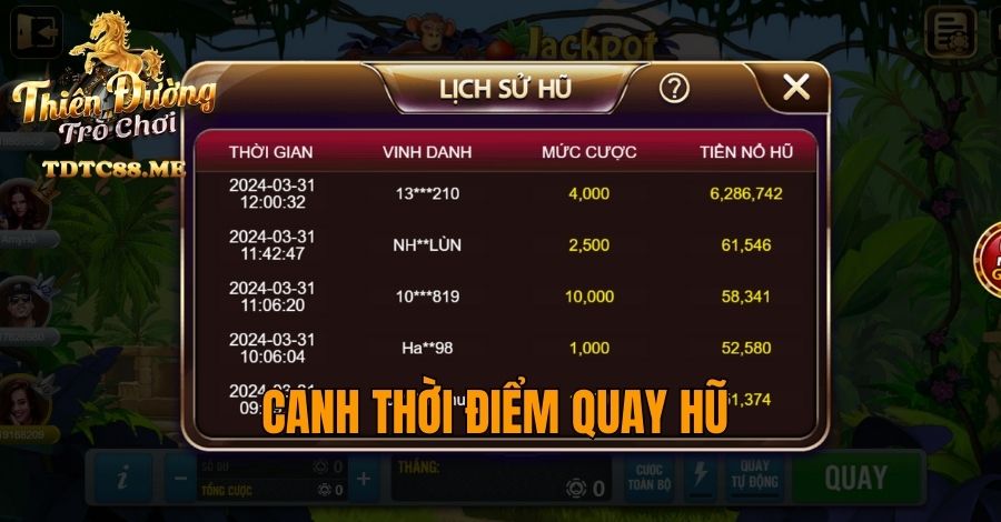 Canh thời điểm quay hũ