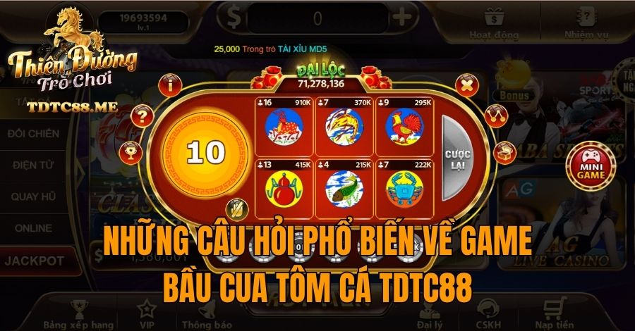 Những câu hỏi phổ biến về game bầu cua tôm cá TDTC88