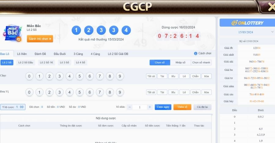 giao diện xổ số tdtc88