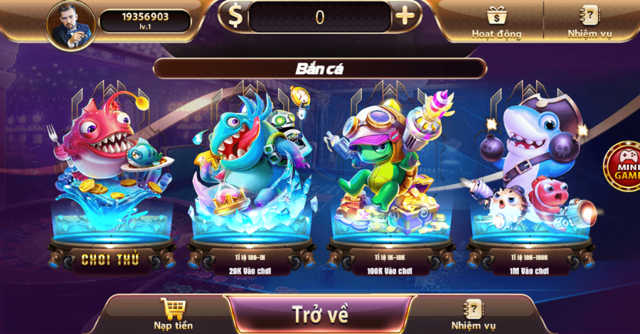 nhiều cấp bậc phòng cho game thủ lựa chọn