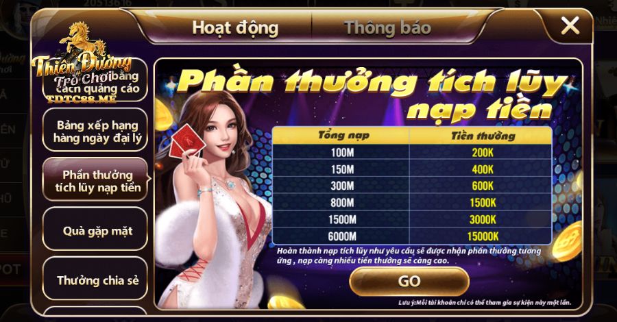 Bạn thoải mái chọn khuyến mãi để tham gia nhận thưởng