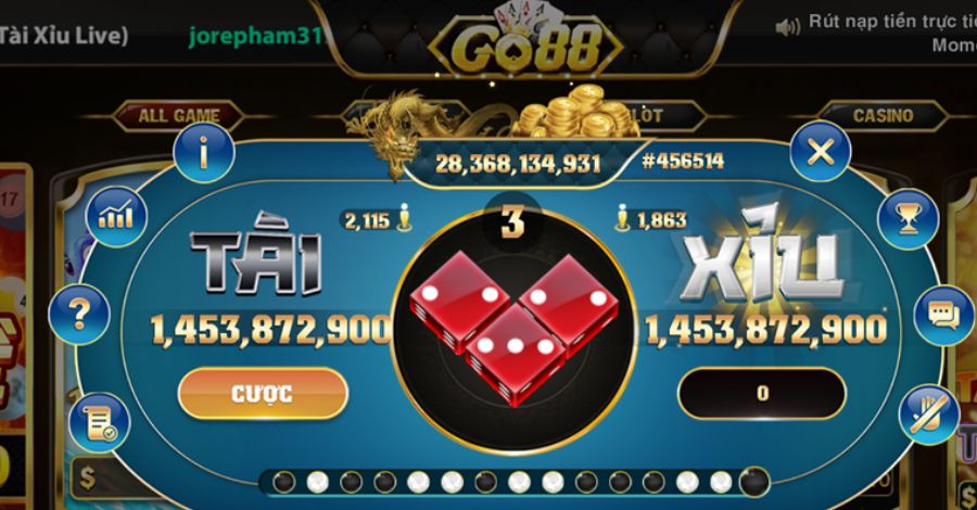 Tham gia ứng dụng GO88 để trải nghiệm trò chơi Tài Xỉu hấp dẫn