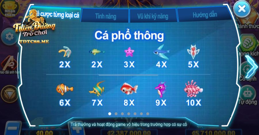 Hệ số nhân của cá trong Hero Fishing