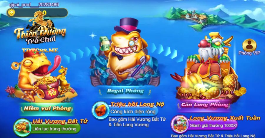 Người chơi chọn cho mình phòng phù hợp khi chơi Câu Cá Hoàng Gia
