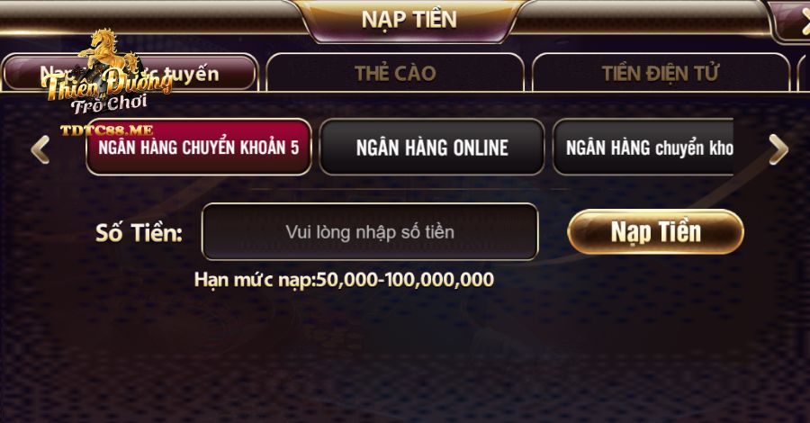 Người chơi giao dịch nạp – rút an toàn trên TDTC88