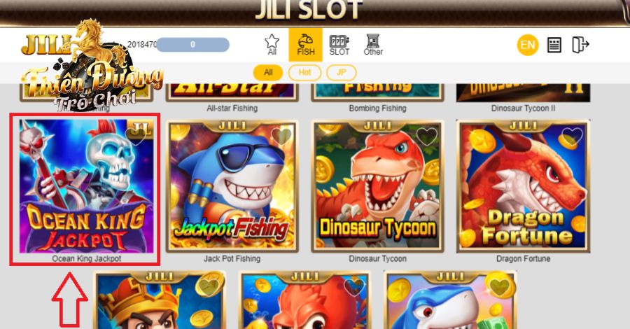 Anh em chọn vào Ocean King trên giao diện JILI Slot